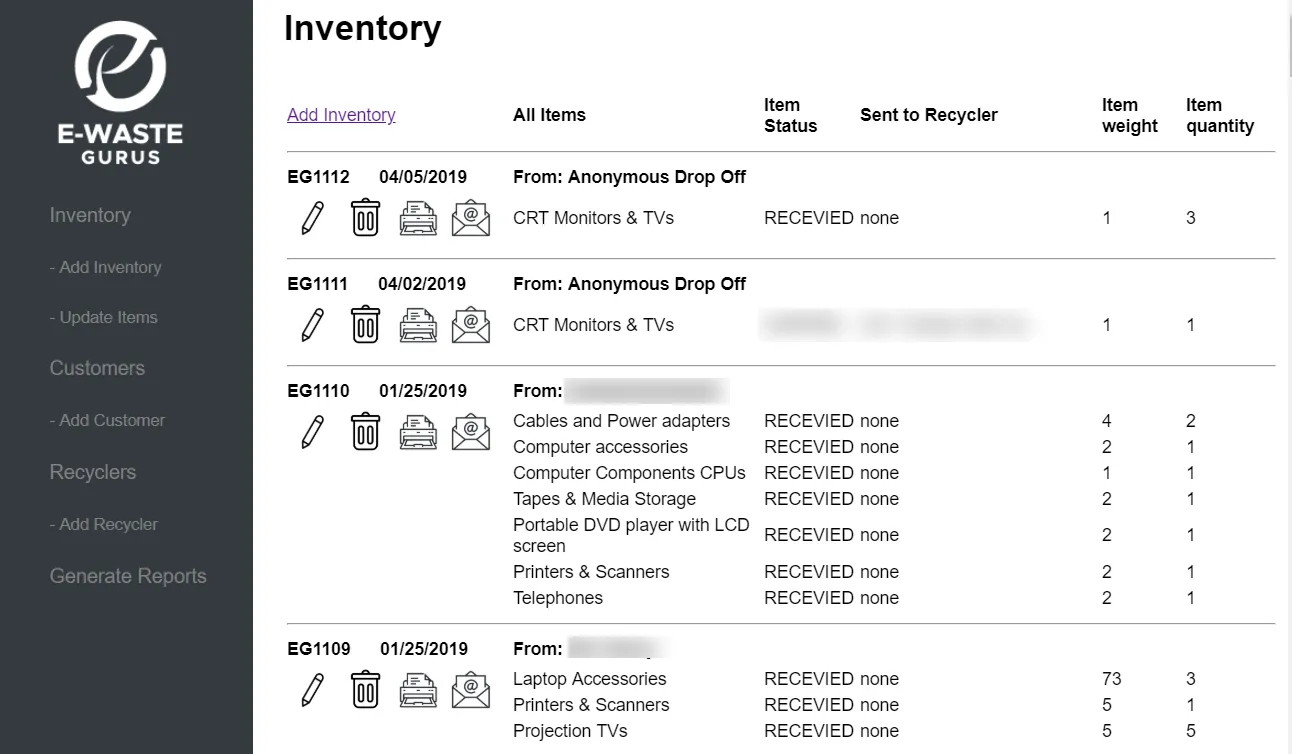 E-Waste Reporting and Accounting App screenshot 2